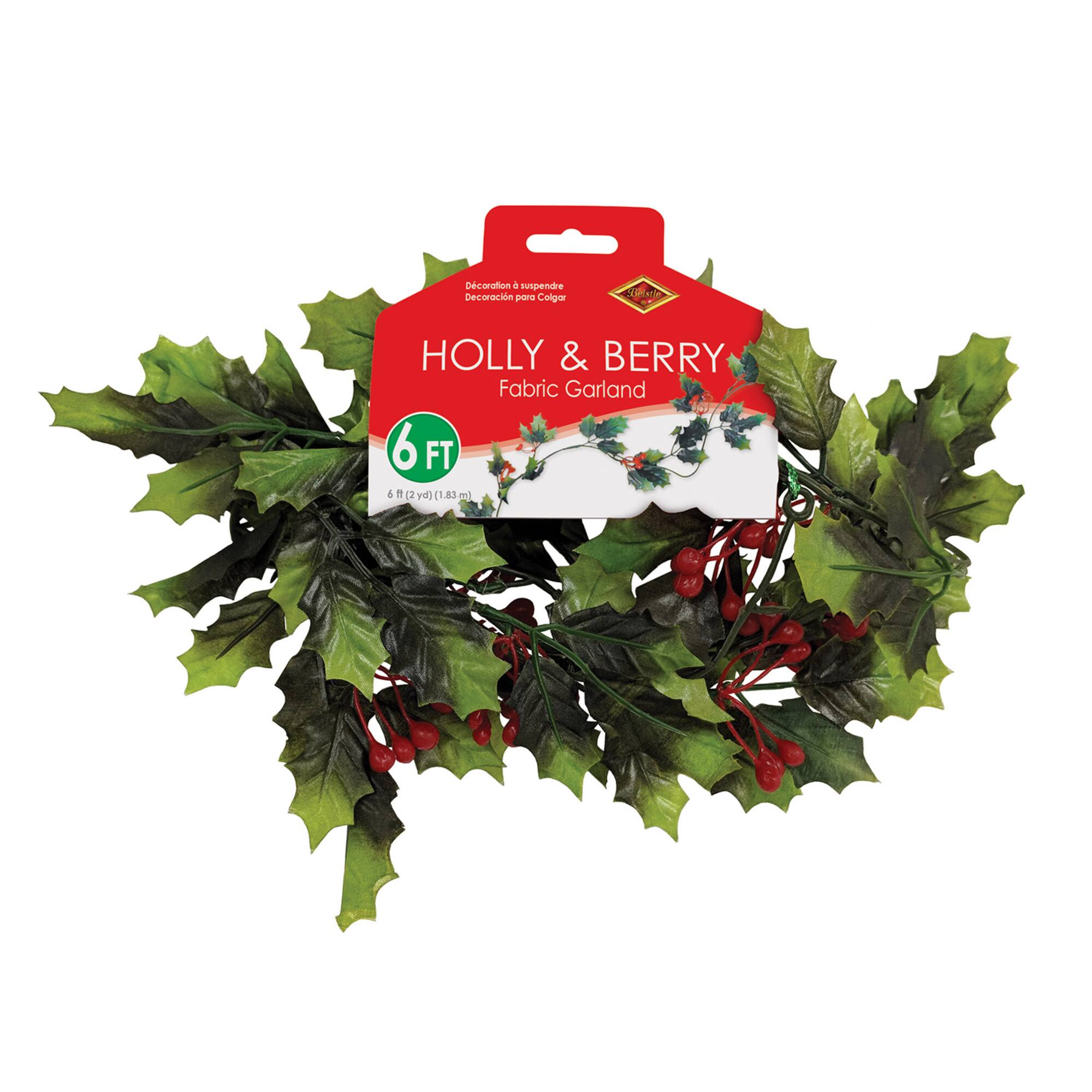 Beistle 6ft. Holly & Berry Garland
